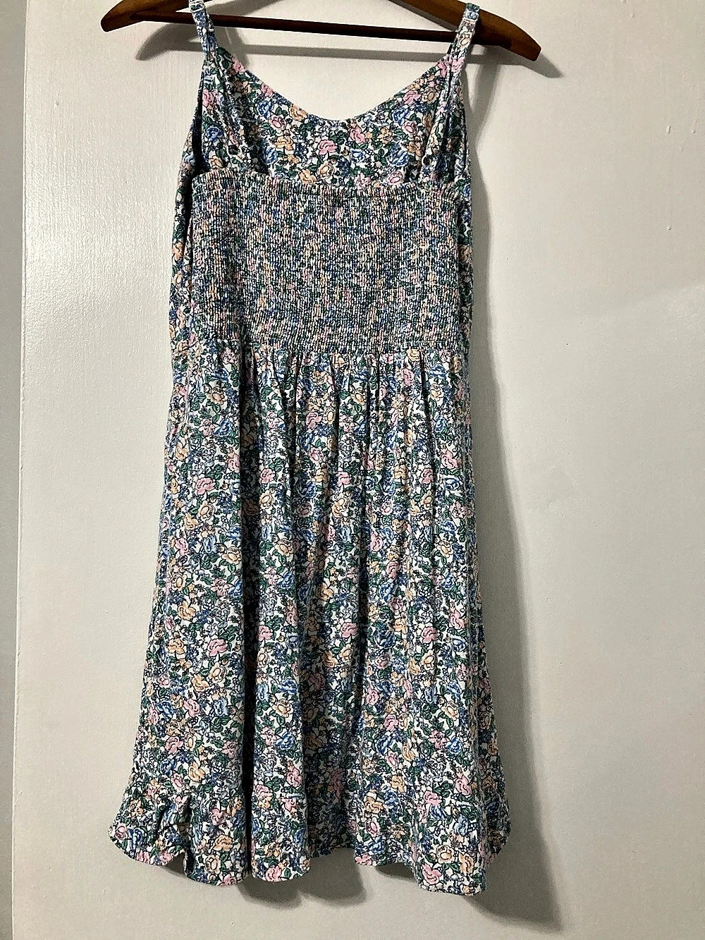 Old Navy Floral Fit & Flare Cami Dress Floral Dress in Blue & Pink Size medium